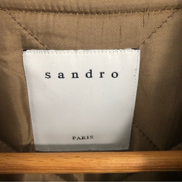 Sandro wool and leather bomber jacket - Picture 6 of 12